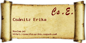 Csánitz Erika névjegykártya